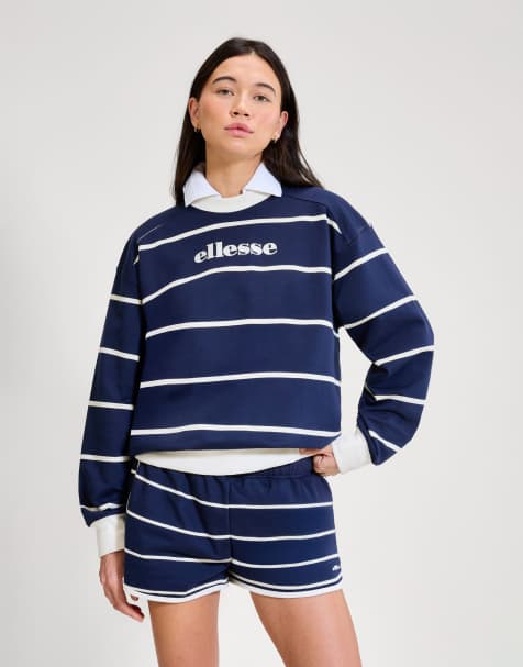 ellesse Taggia sweatshirt in dark blue/off white