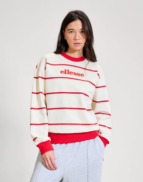 ellesse Taggia sweatshirt in off white/red