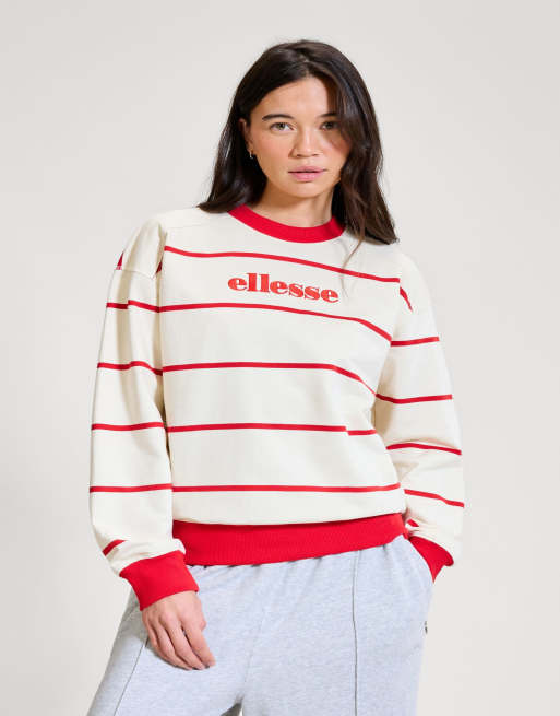 ellesse Taggia sweatshirt in off white/red