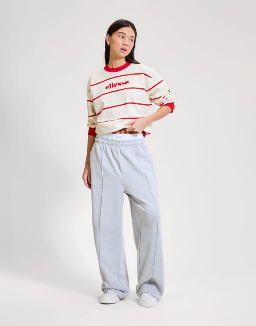 ellesse Taggia sweatshirt in off white/red, 3 of 4