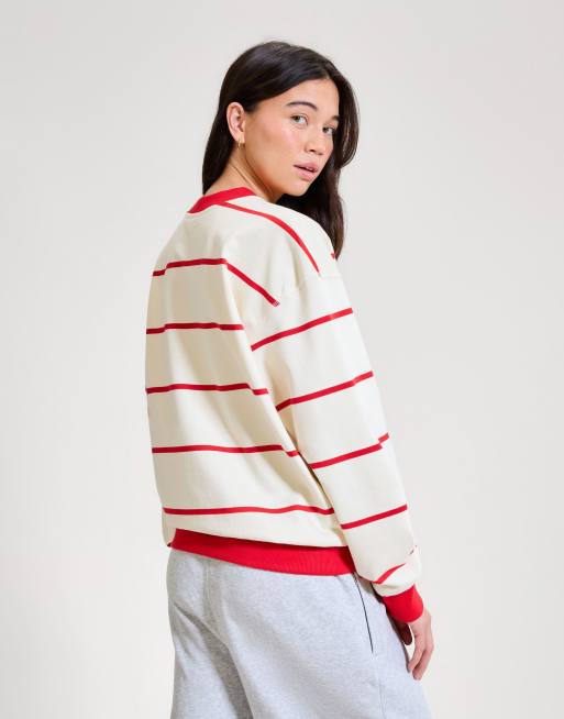 ellesse Taggia sweatshirt in off white/red, 4 of 4