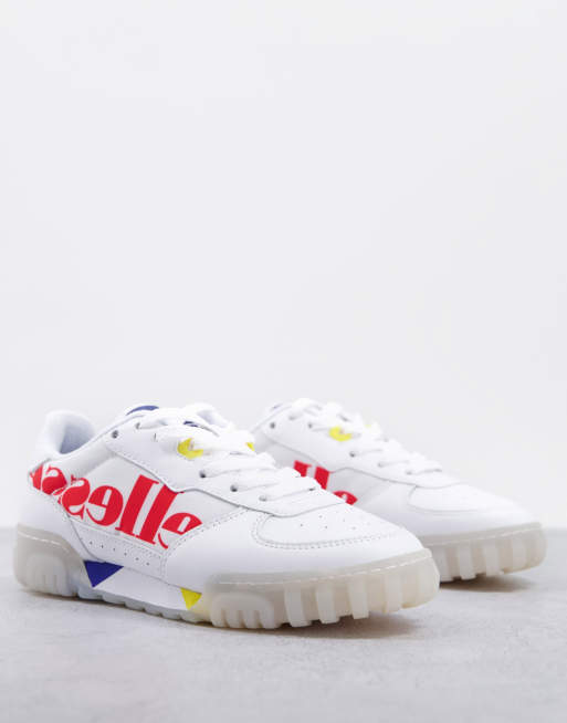 ellesse - Tanker Low Court - Sneakers in pelle bianche/mix rosso