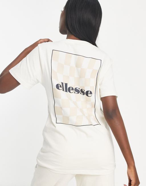 ellesse Taya back print t shirt in off white ASOS