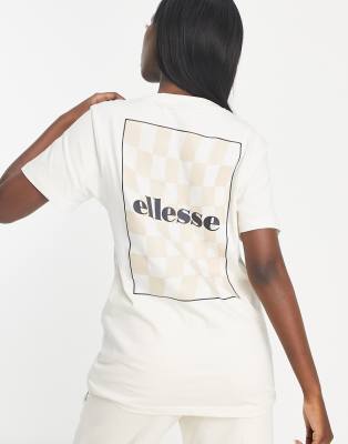 ellesse - Taya - T-shirt bianco sporco con stampa sul retro