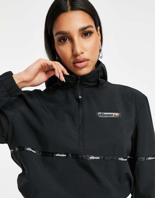 ellesse tech cropped track top with taping in black exclusive to ASOS