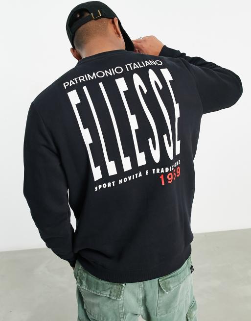 ellesse Teranna oversized sweatshirt with large back print logo in black