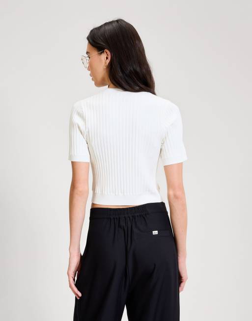 ellesse The court knitted tee in off white, 3 of 4