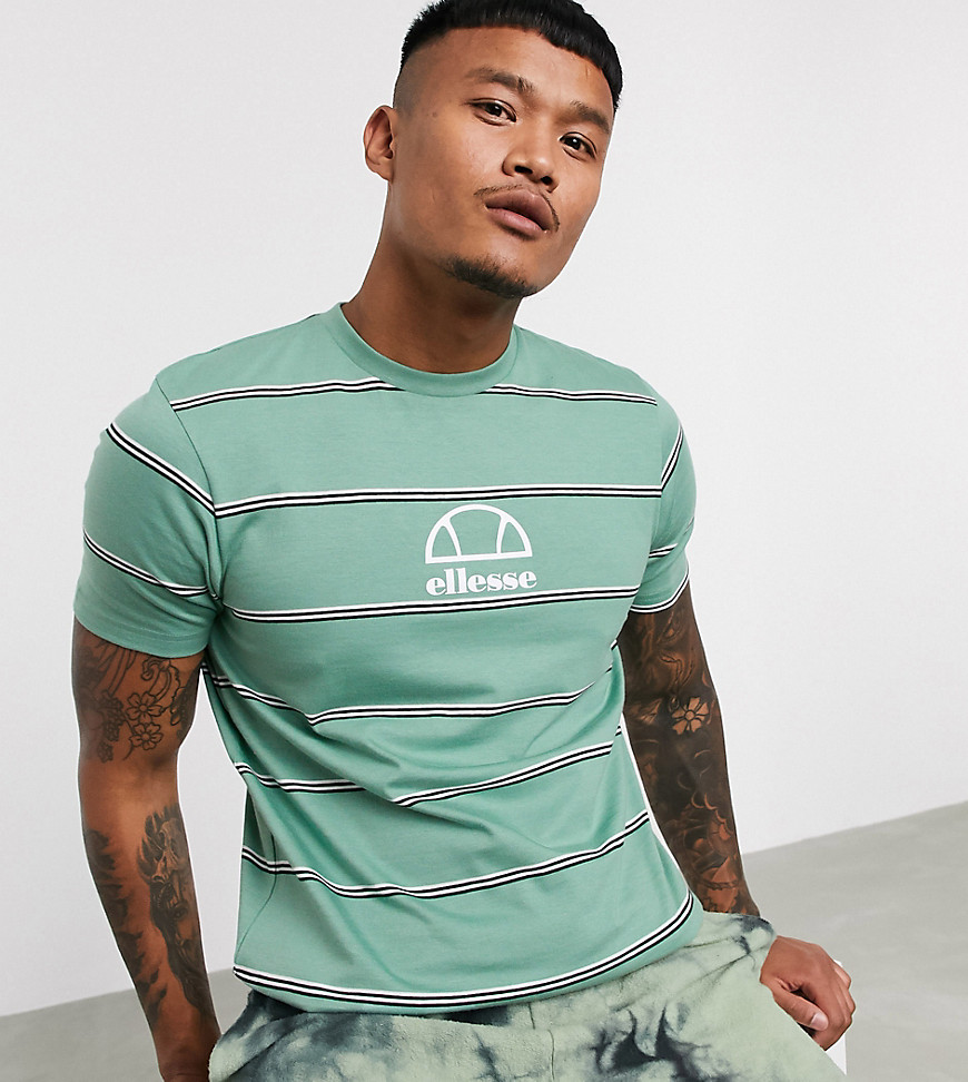 ellesse Travisa striped t-shirt in green exclusive at ASOS