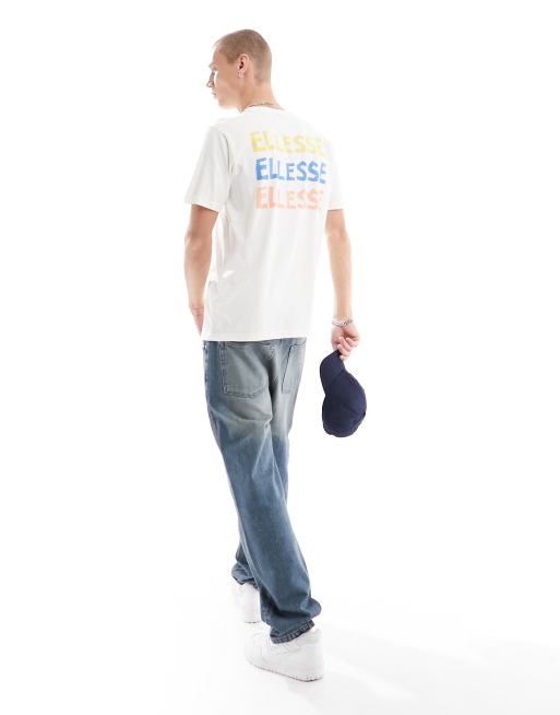 ellesse - Tresto - T-shirt met logoprint op de achterkant in gebroken wit, 3 van 4