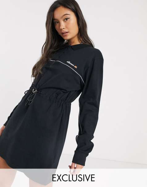 Ellesse – Utility-Kleid mit Kordelzug an der Taille und reflektierender Paspelierung