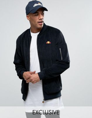 Ellesse Velour Bomber Jacket With Small 