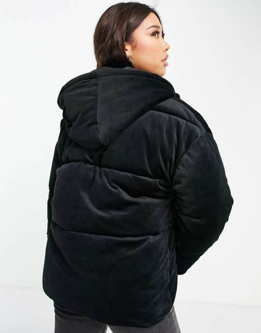 Velvet on sale puffer black