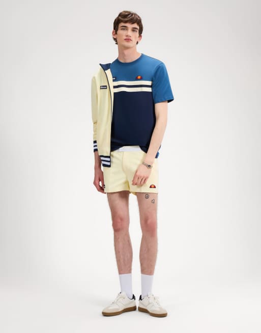 ellesse Venire tee in navy/light yellow, 3 of 4