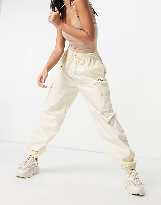 Ellesse woven trousers in off white- exclusive to ASOS