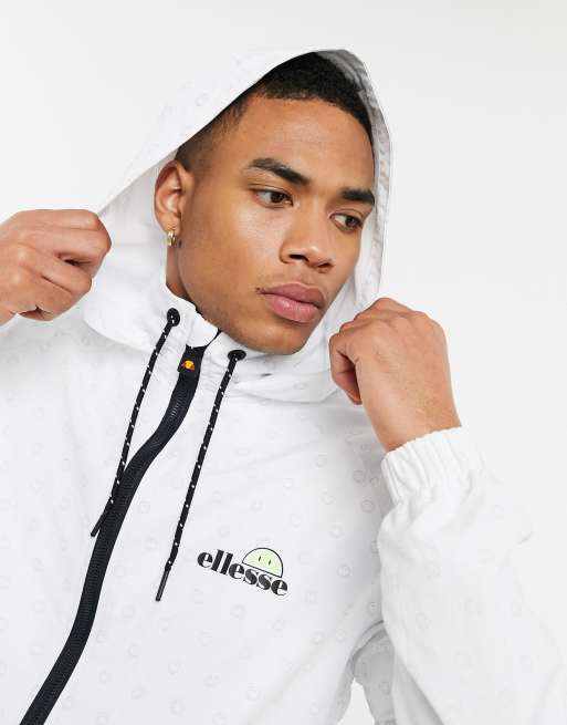 ellesse x Smiley Apostle Hvid træningsjakke over det hele | ASOS