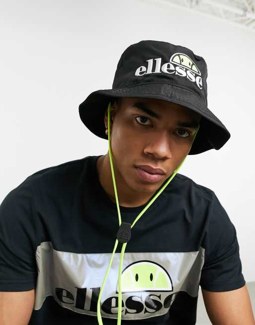 Ellesse x Smiley Orini bucket hat in black | ASOS