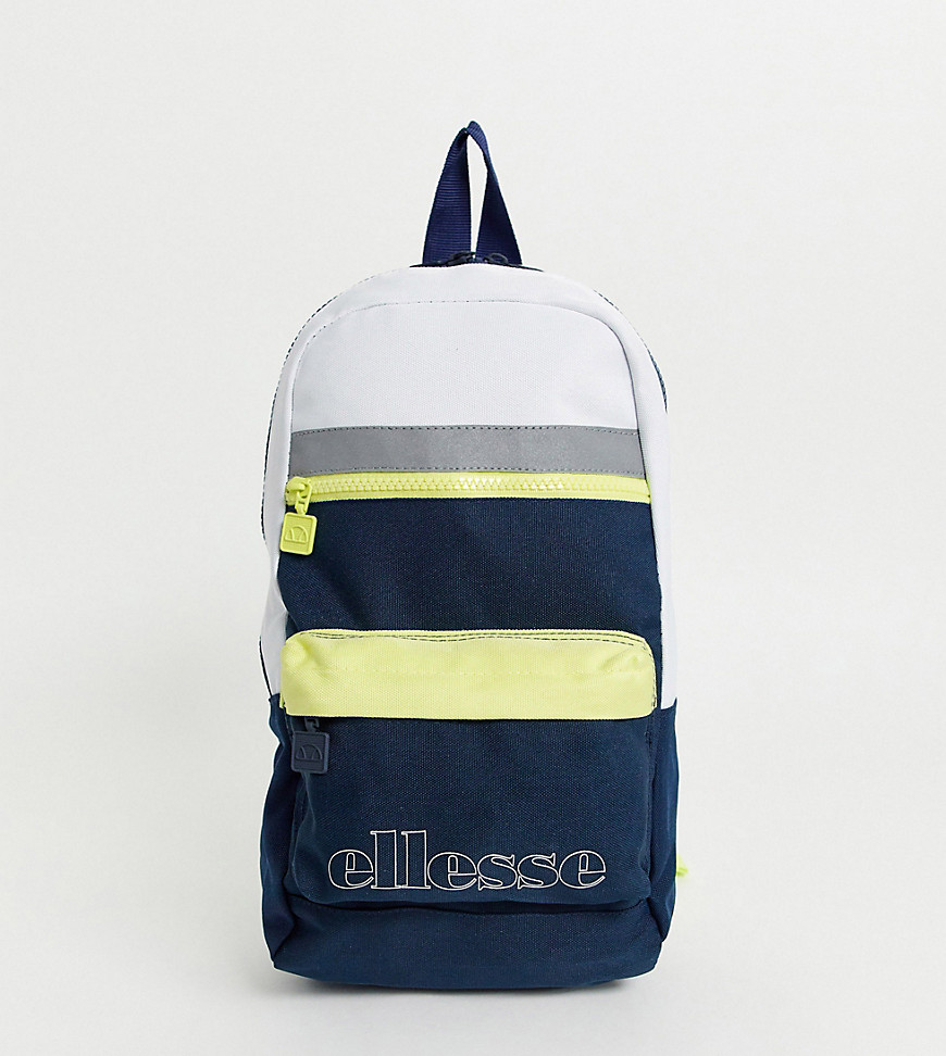 Ellesse Zalio drop bag in navy/white exclusive at ASOS