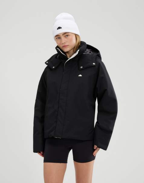 ellesse Zenira long sleeve padded jacket in black