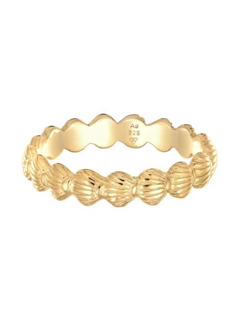 Elli - Anello a fascia in argento 925 dorato con conchiglie - view 1
