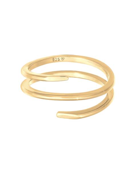 Elli - Anello da donna di tendenza in filigrana avvolgente in argento sterling 925 color oro - view 1