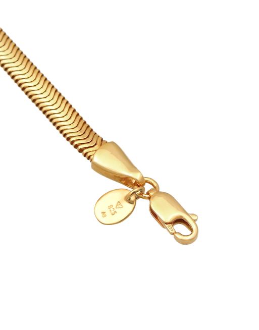 Elli - Armband met platte schakels in visgraatmotief van 925 sterling zilver in goud, 3 van 4