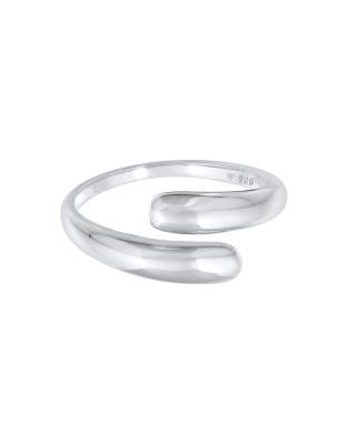 Elli - Bague enveloppante en argent massif 925-Argenté