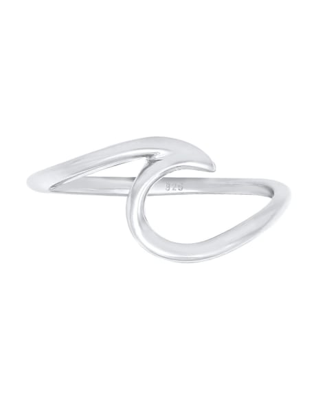 Elli - Bague ondulée en argent massif 925 - Argenté - view 1