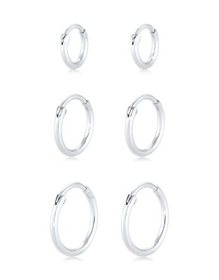 Elli - Basic-Creolen für Damen aus 925er- Sterlingsilber im Trio-Set