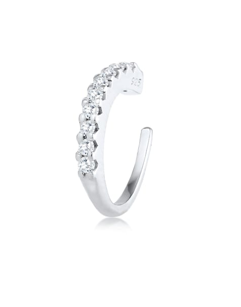 Elli - Bijou d'oreille orné de zircons en argent massif 925 - Argent - view 1
