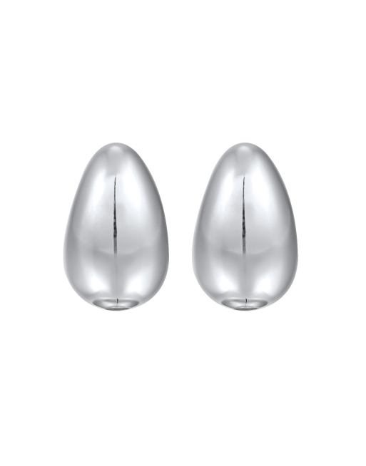 Elli - Boucles d'oreilles gouttes épaisses en argent massif 925 plaqué or - Argenté