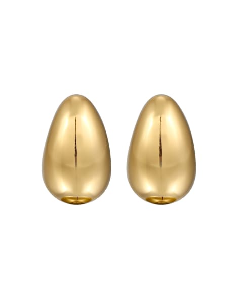 Elli - Boucles d'oreilles gouttes épaisses en argent massif 925 plaqué or - Doré - view 1