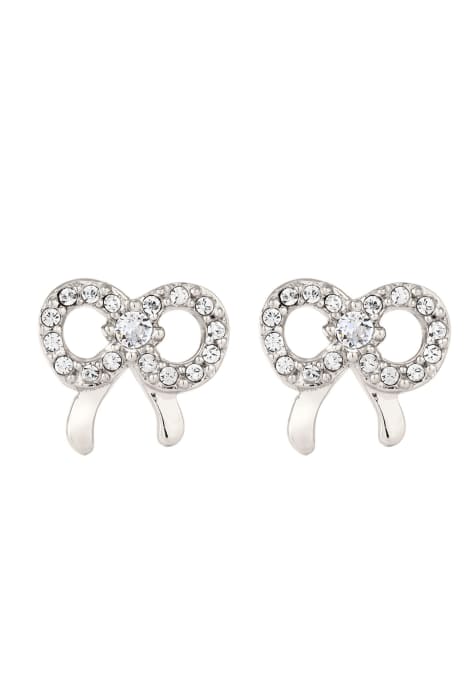 Elli - Boucles d'oreilles ruban en argent sterling 925 plaqué or ornées de cristaux de verre - Argenté - view 1