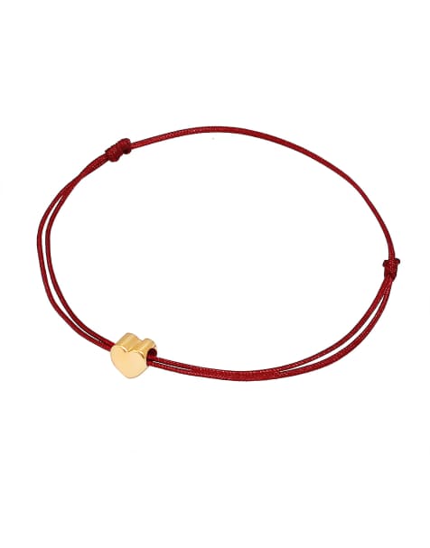 Elli - Bracciale da donna basico con elastico e nylon blu e cuoricino in argento sterling 925 color oro - view 1
