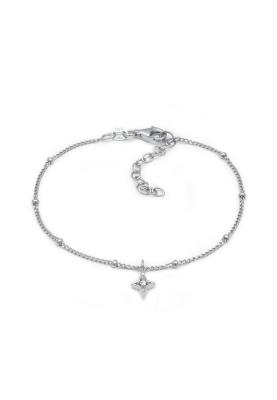 Elli Bracelet Ladies Hand Chain Accessory Sparkling With Crystals In 925 Sterling Silver Gold Plated In White
