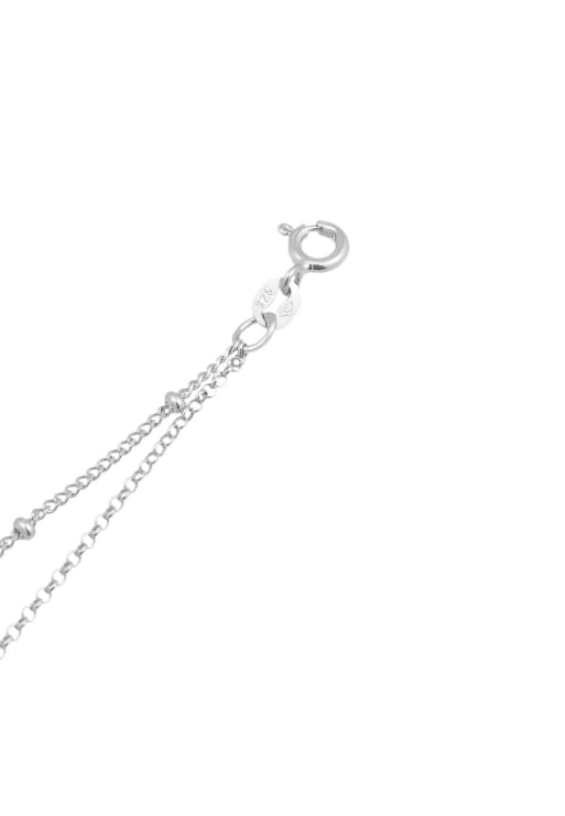 Elli - Bracelet de cheville double rang en argent sterling 925 plaqué or avec perle coquillage - Argenté, 3 de 3