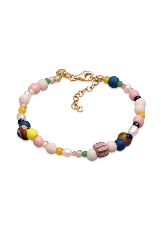 Elli - Bracelet d'été en argent sterling 925 avec perles d'eau douce colorées