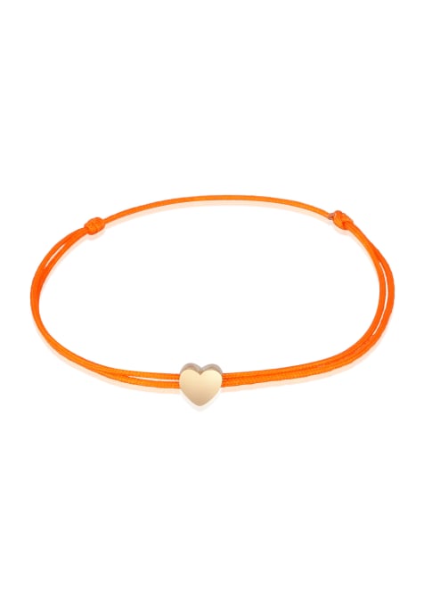 Elli Bracelet ladies heart pendant elastic basic with nylon blue in 925 sterling silver in orange - view 1