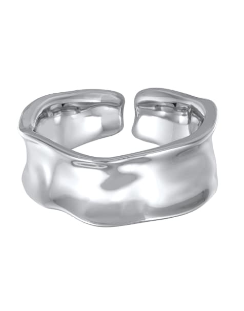 Elli - Brede ring met opening in zilver - view 1