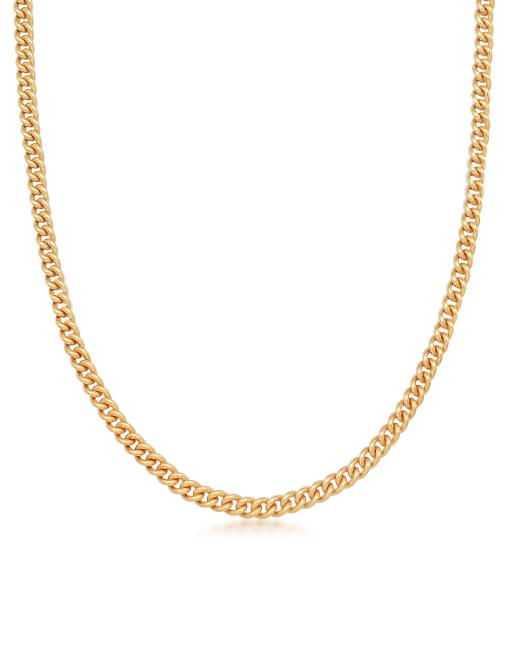 Elli – Breite Damen-Halskette aus 925er Sterlingsilber in Goldoptik in trendigem Design