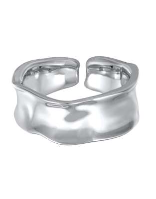 Elli - Breiter, offener Damen-Bandring in Silber und Gold