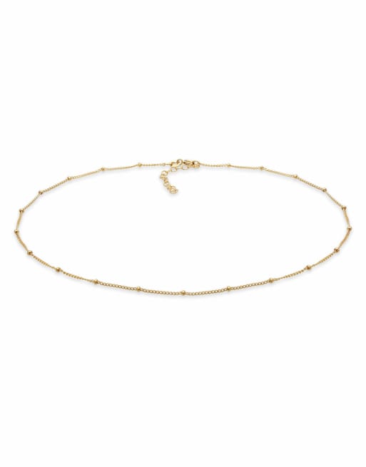 Elli - Choker-ketting met bolletjes in eenvoudig minimalistisch ontwerp van 925 sterling zilver in goud