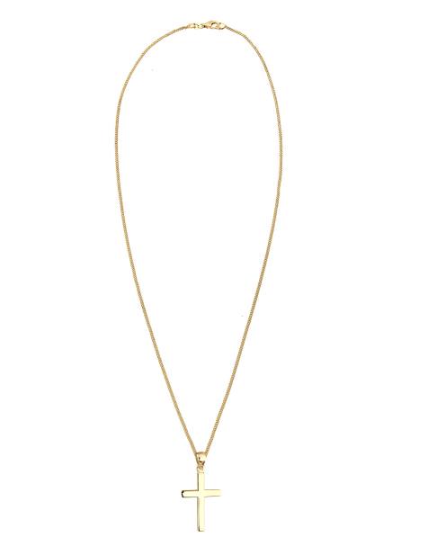 Elli - Collana da donna minimal con pendente a croce in argento 925 color oro - view 1