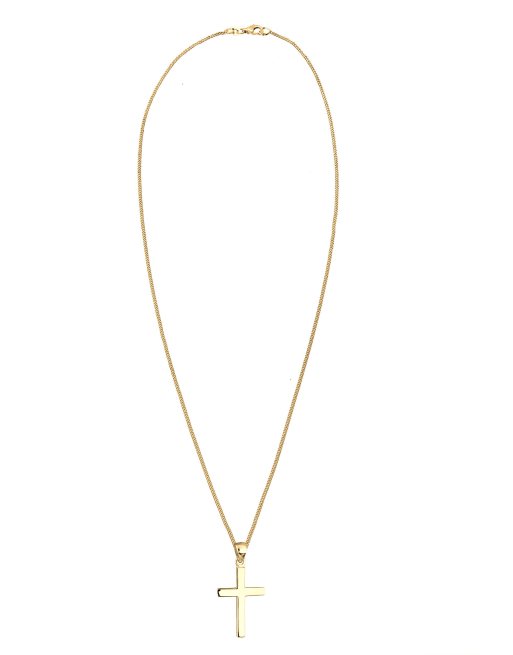 Elli - Collana da donna minimal con pendente a croce in argento 925 color oro