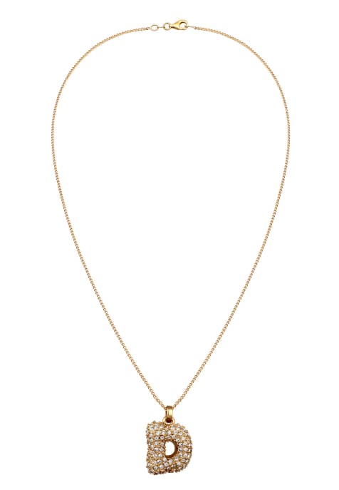 Elli - Collier 45 cm en argent sterling 925 à chaîne avec pendentif et cristaux blancs - Doré - view 1
