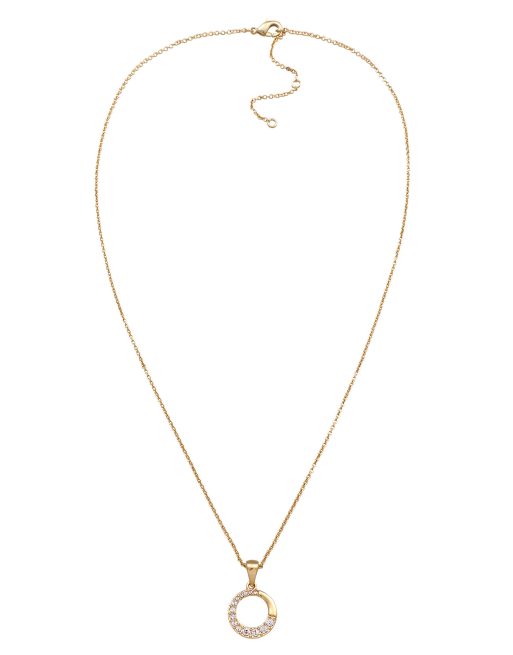 Elli - Collier avec pendentif circulaire serti de pierres rondes - Doré