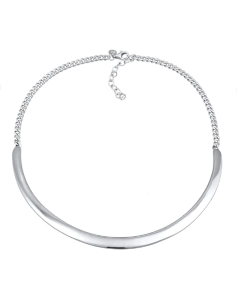 Elli - Collier chaîne basique en argent massif 925 - Argenté - view 1