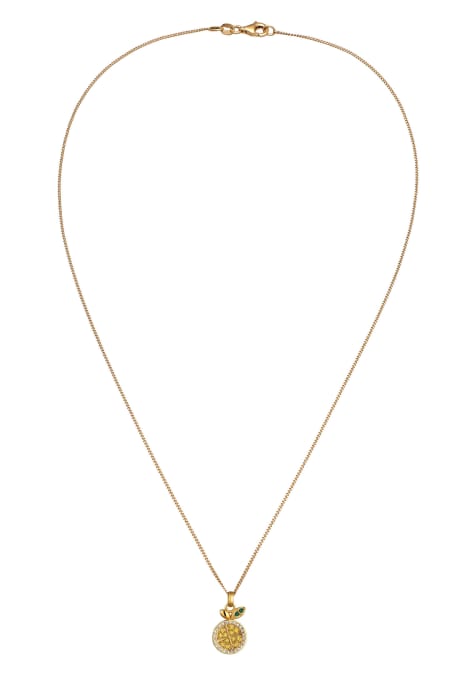 Elli - Collier en argent sterling 925 à chaîne avec pendentif et cristaux blancs - Doré - view 1