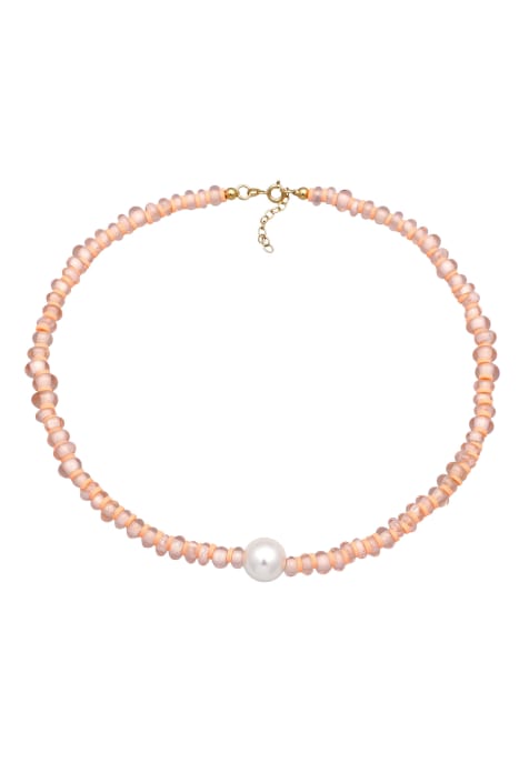Elli - Collier en argent sterling 925 avec perles circulaires et perles Heishi - Rose - view 1