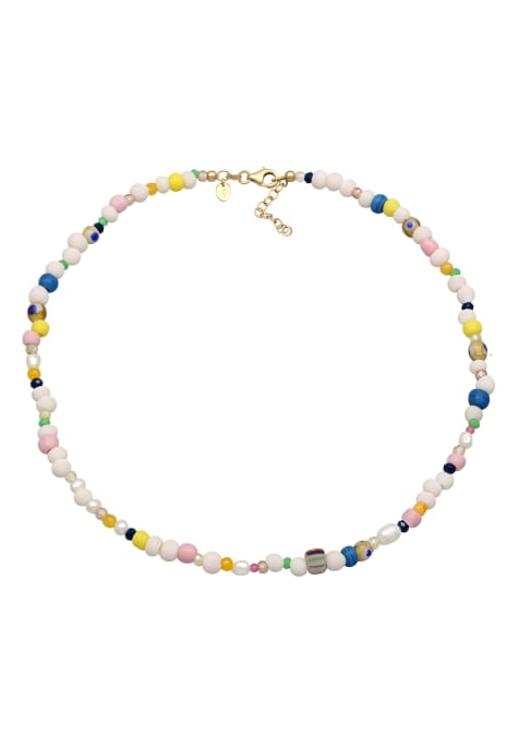 Elli - Collier ras de cou en perles colorées et argent sterling 925 plaqué or - Multicolore - view 1