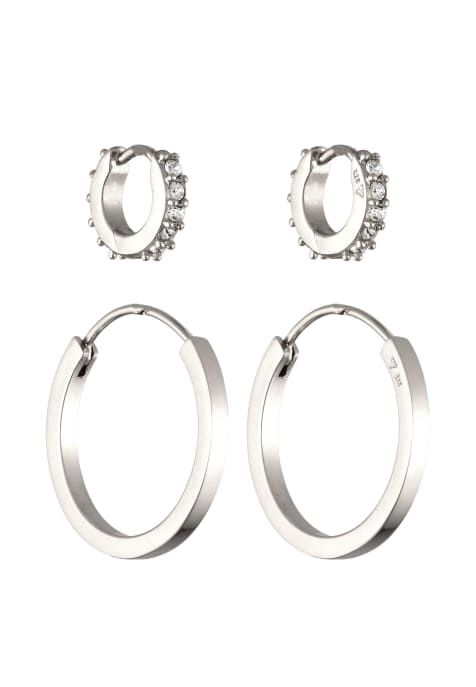 Elli - Créoles en argent sterling 925 avec cristaux de verre - Argenté - view 1